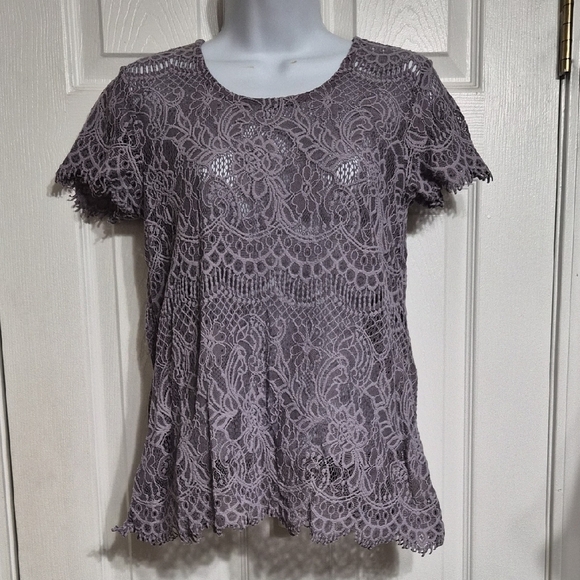 Maurices Tops - Maurices Lavender Lace Blouse